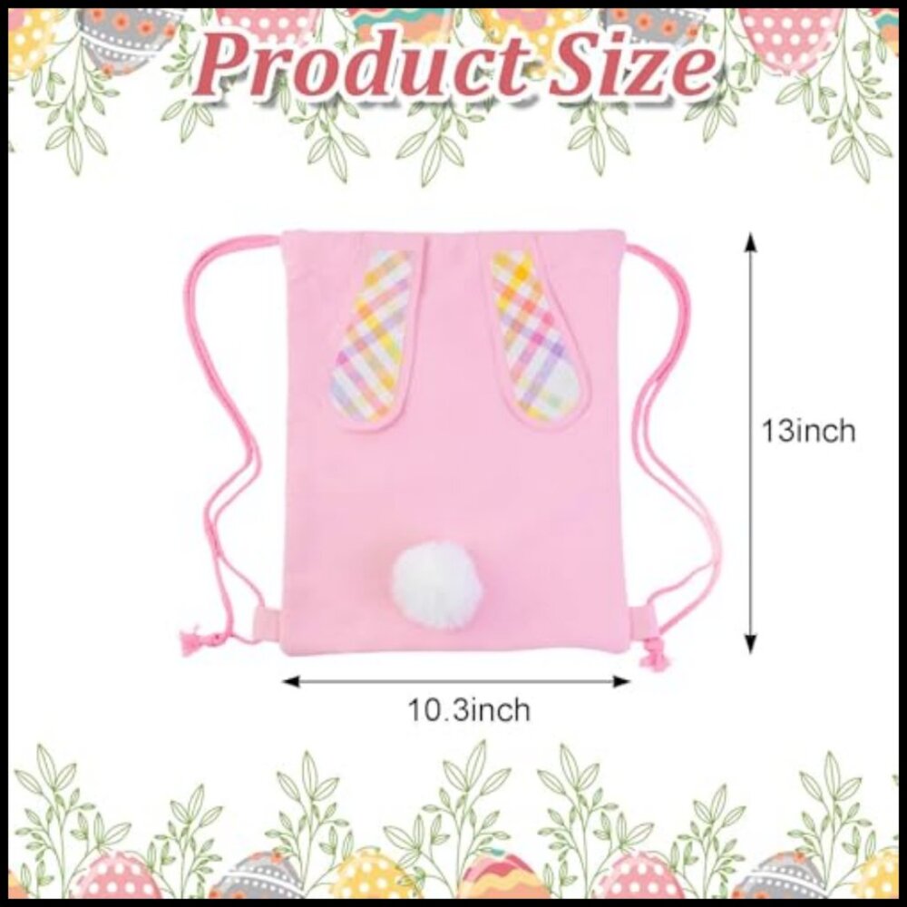 Canvas Drawstring Bunny Backpack Reusable Treat B… - image 2
